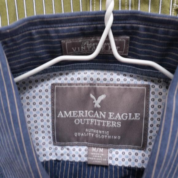 American Eagle Lot of 3 Vintage Fit Men's Striped Button Shirts Size Medium - Picture 5 of 7